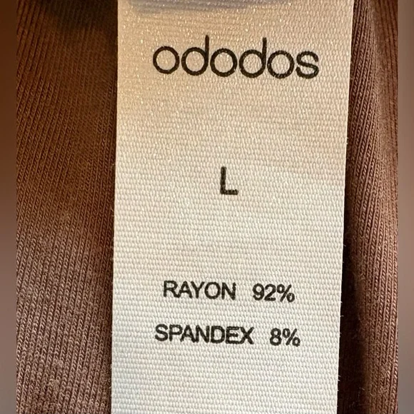Ododos Tan Wide-Leg Palazzo Lounge Pants with Fold-Over Waistband & Pockets - Picture 2 of 8
